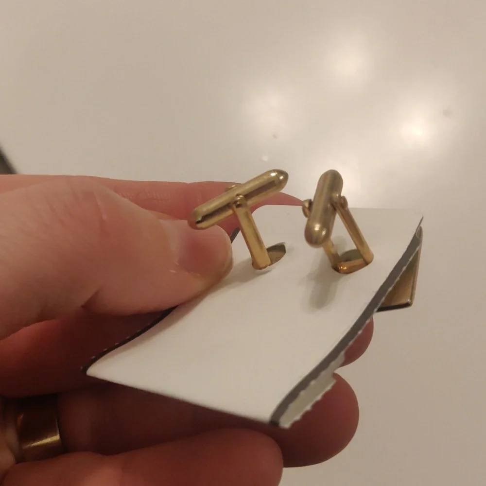 Vintage Swank A Pair Of Square Cufflinks Golden Tone Y2K Cottagecore Retro Goth